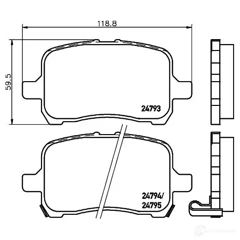 Тормозные колодки дисковые, комплект HELLA 24794 8DB 355 014-661 29443 24 793 изображение 0