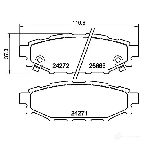 Тормозные колодки дисковые, комплект HELLA 1437954975 7Q N030 8DB 355 040-391