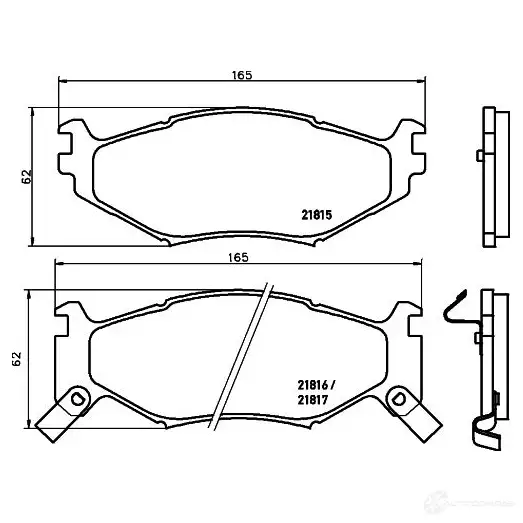 Тормозные колодки дисковые, комплект HELLA 21816 21 815 8DB 355 008-211 28841 - Изображение 1