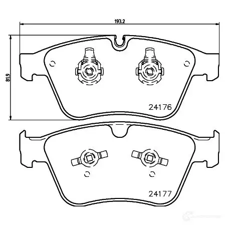 Тормозные колодки, комплект HELLA 8db355020031 24177 29967 241 76 - Изображение 1
