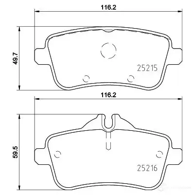 Тормозные колодки дисковые, комплект HELLA 29942 25216 252 15 8DB 355 019-741 - Изображение 1