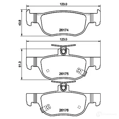Тормозные колодки дисковые, комплект HELLA 8DB 355 040-101 NX5WFB Q 1437478563 изображение 0