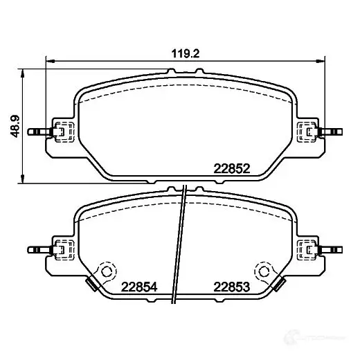 Тормозные колодки дисковые, комплект HELLA 1437446418 AI 11NR 8DB 355 039-191 изображение 0