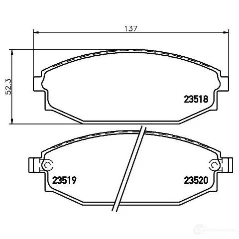 Тормозные колодки дисковые, комплект HELLA 28998 8DB 355 009-961 2351 8 23519 - Изображение 1
