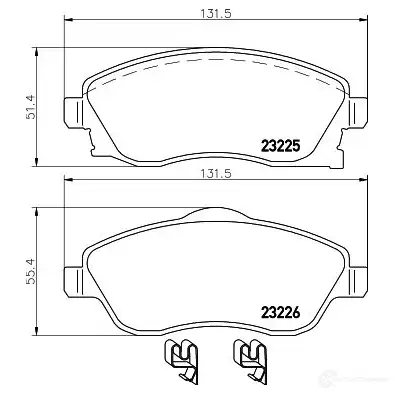 Тормозные колодки дисковые, комплект HELLA 232 25 23226 29821 8DB 355 018-511 изображение 0