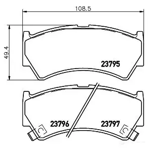 Тормозные колодки дисковые, комплект HELLA 29678 8DB 355 017-031 2 3795 23796 - Изображение 1