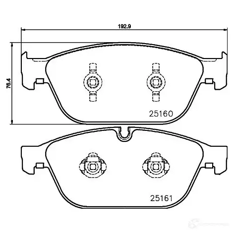 Тормозные колодки дисковые, комплект HELLA 251 60 8DB 355 016-021 29578 25161 - Изображение 1