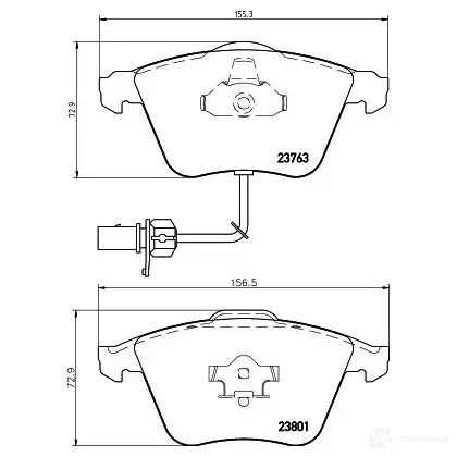 Тормозные колодки дисковые, комплект HELLA 23801 8DB 355 009-201 2 3763 28923 - Изображение 1