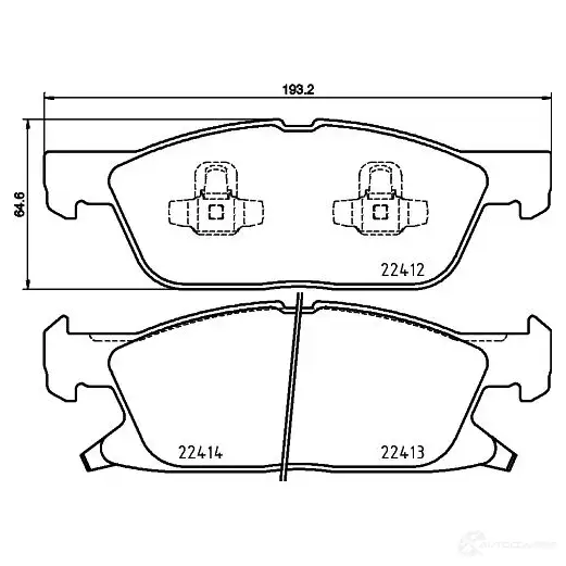Тормозные колодки дисковые, комплект HELLA 224 12 22413 8DB 355 024-981 1193335372