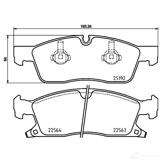 Тормозные колодки дисковые, комплект HELLA 22 563 1193335454 8DB 355 025-541 22564 изображение 0