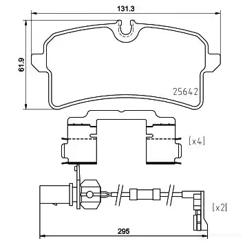 Тормозные колодки дисковые, комплект HELLA 8DB 355 025-291 YM D09N 1437442574 изображение 3