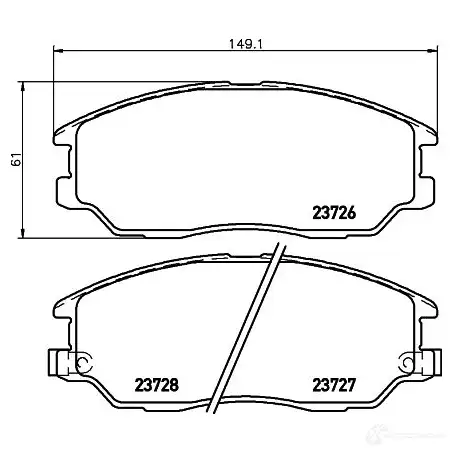 Тормозные колодки, комплект HELLA 8db355010861 237 26 23727 29080 изображение 0