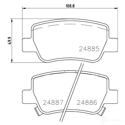 Тормозные колодки дисковые, комплект HELLA 248 85 29441 8DB 355 014-641 24886 - Изображение 1