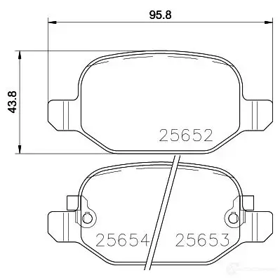 Тормозные колодки дисковые, комплект HELLA 2 5652 30035 8DB 355 020-761 25653 изображение 0