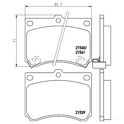 Тормозные колодки дисковые, комплект HELLA 8DB 355 006-481 215 39 28680 21540 - Изображение 1