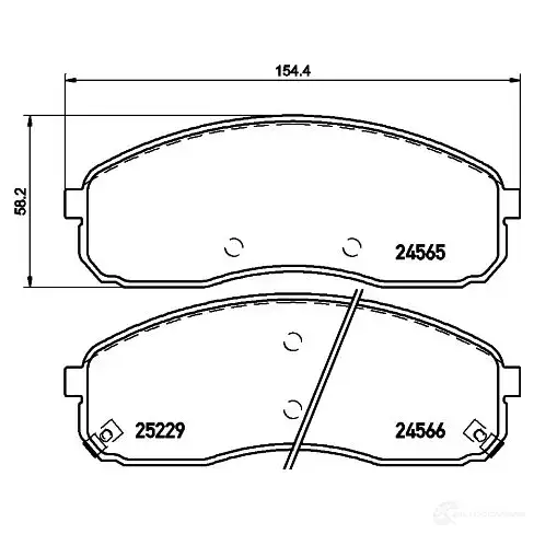 Тормозные колодки дисковые, комплект HELLA 245 65 8DB 355 019-581 24566 29926 - Изображение 1