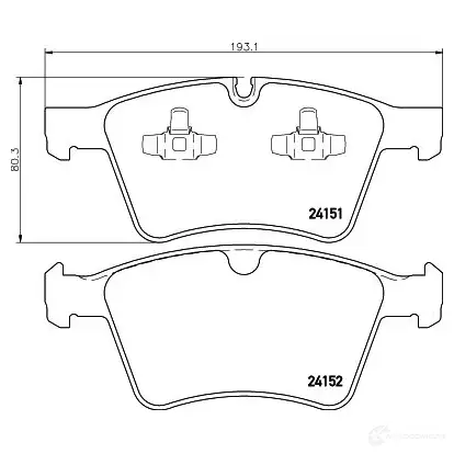 Тормозные колодки дисковые, комплект HELLA 8DB 355 014-191 24 151 29397 24152 - Изображение 1