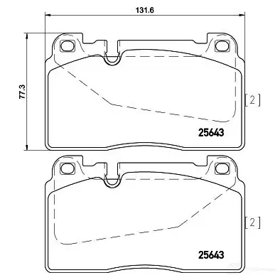 Тормозные колодки, комплект HELLA 25 643 29988 8db355020251 T2212 изображение 0