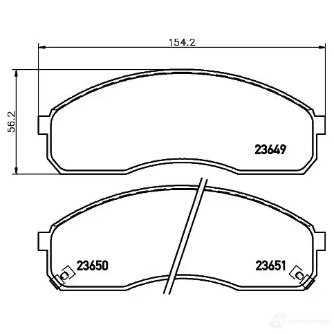 Тормозные колодки, комплект HELLA 28962 2364 9 23650 8db355009601 - Изображение 1
