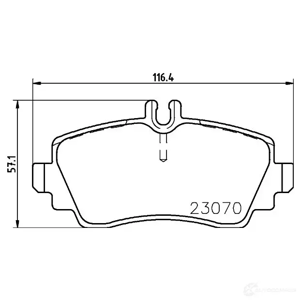 Тормозные колодки дисковые, комплект HELLA 29803 2307 0 T5110 8DB 355 018-311 - Изображение 1