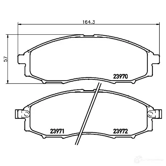 Тормозные колодки дисковые, комплект HELLA 8DB 355 010-671 29064 239 70 23971 - Изображение 1