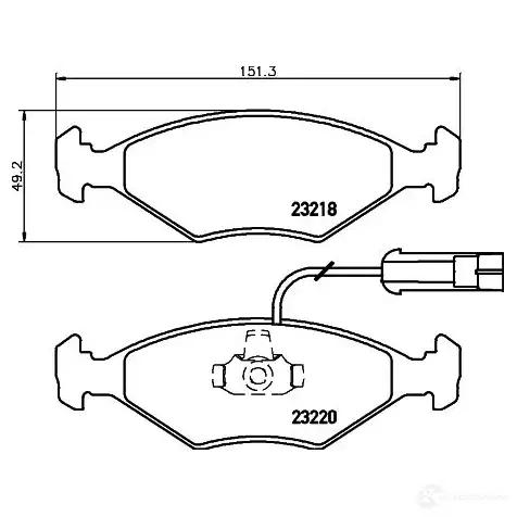 Тормозные колодки дисковые, комплект HELLA 8DB 355 008-391 23220 28858 2 3218 - Изображение 1