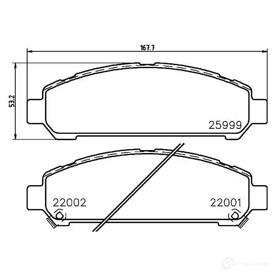 Тормозные колодки, комплект HELLA 30123 25999 2200 1 8db355021821 - Изображение 1