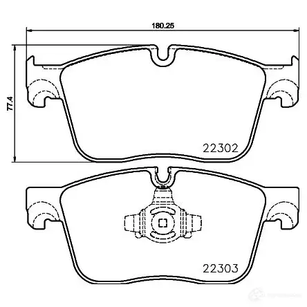 Тормозные колодки дисковые, комплект HELLA 1424495418 8DB 355 024-661 22303 2 2302