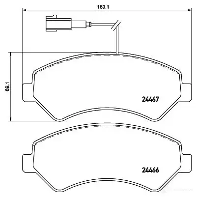 Тормозные колодки, комплект HELLA 24 466 29956 24467 8db355019901 - Изображение 1