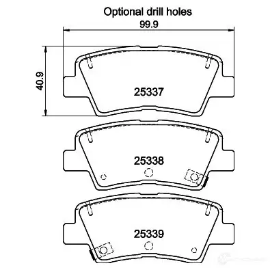 Тормозные колодки дисковые, комплект HELLA 8DB 355 040-171 1437445992 C JA46VN