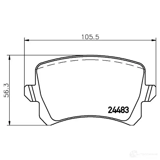 Тормозные колодки дисковые, комплект HELLA T2633 8DB 355 025-331 24 483 1193335419 - Изображение 1