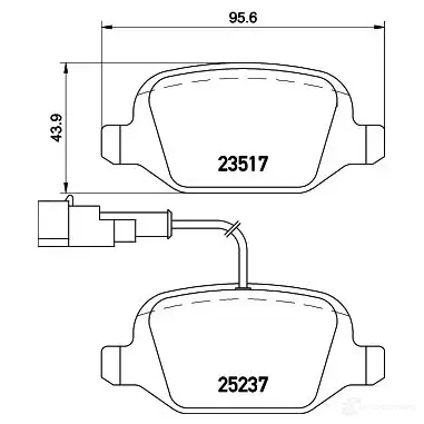 Тормозные колодки дисковые, комплект HELLA 8DB 355 019-961 25237 29961 2351 7 - Изображение 1
