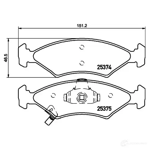 Тормозные колодки дисковые, комплект HELLA 8DB 355 019-891 253 74 25375 29955 - Изображение 1