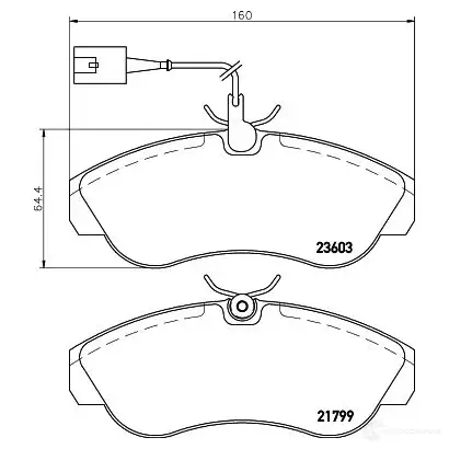 Тормозные колодки дисковые, комплект HELLA 8DB 355 018-791 217 99 29847 23603 изображение 0