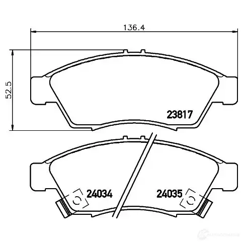 Тормозные колодки, комплект HELLA 8db355011081 29101 24034 2 3817 - Изображение 1