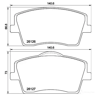 Тормозные колодки дисковые, комплект HELLA 1437477632 8DB 355 039-001 JVJF 4 изображение 0