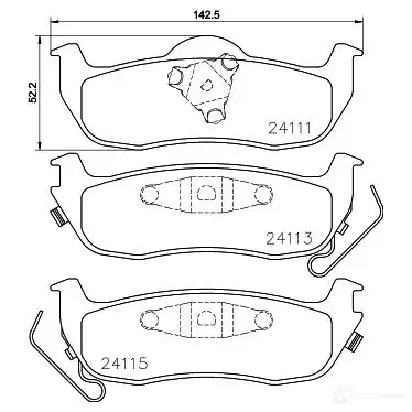 Тормозные колодки дисковые, комплект HELLA 24113 8DB 355 024-681 241 11 1193335308 - Изображение 1