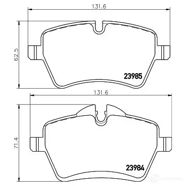 Тормозные колодки дисковые, комплект HELLA 239 84 8DB 355 016-041 23985 29580 изображение 0