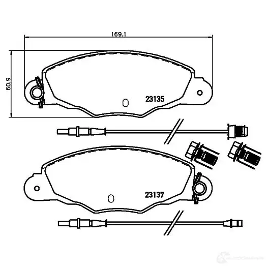 Тормозные колодки дисковые, комплект HELLA 2313 5 8DB 355 019-331 23137 29901 - Изображение 1