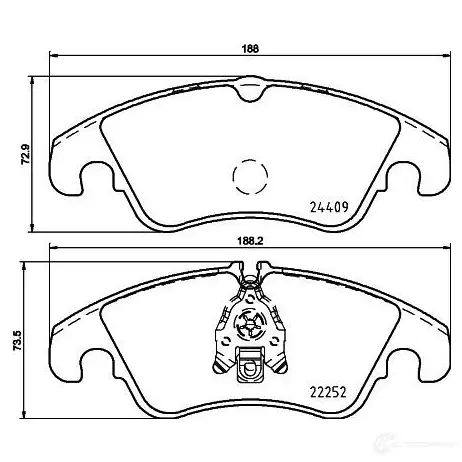 Тормозные колодки, комплект HELLA T2521 8db355023221 2440 9 30211 изображение 3