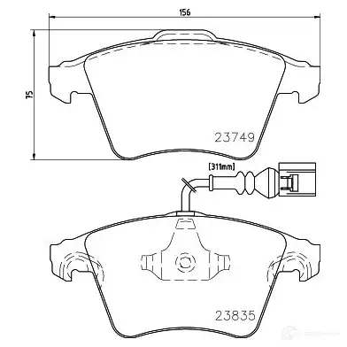 Тормозные колодки, комплект HELLA 23835 29150 2374 9 8db355011621 изображение 0