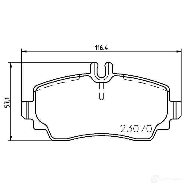 Тормозные колодки дисковые, комплект HELLA 29856 8DB 355 018-881 23 070 23903 - Изображение 1