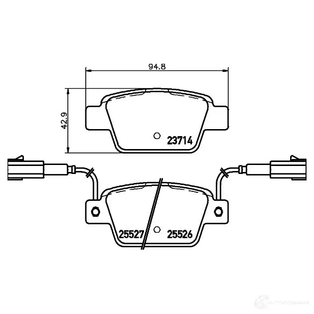 Тормозные колодки дисковые, комплект HELLA 8DB 355 020-181 237 14 25526 29981 изображение 0