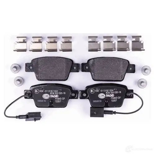 Тормозные колодки дисковые, комплект HELLA 8DB 355 020-181 237 14 25526 29981 изображение 1