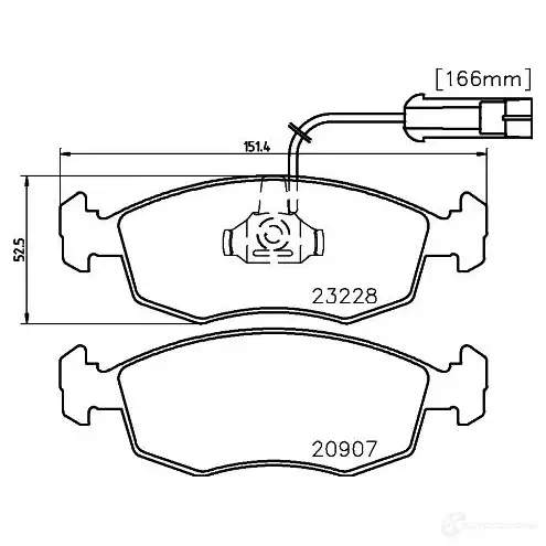 Тормозные колодки дисковые, комплект HELLA 2 0907 28869 23227 8DB 355 008-521 - Изображение 1