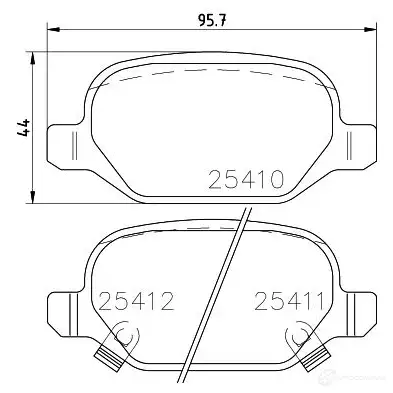 Тормозные колодки дисковые, комплект HELLA 25411 8DB 355 023-271 30214 236 01 - Изображение 1