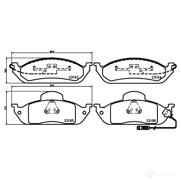 Тормозные колодки дисковые, комплект HELLA 28879 23194 231 93 8DB 355 008-661 - Изображение 1