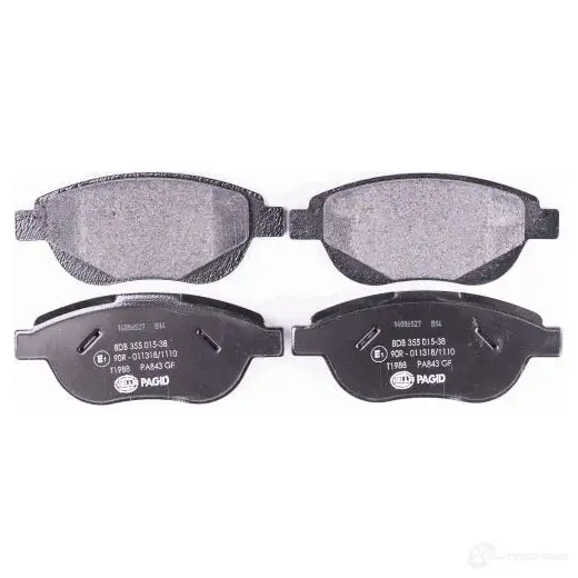 Тормозные колодки дисковые, комплект HELLA 8DB 355 015-381 250 94 T1988 29514 изображение 1