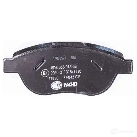 Тормозные колодки дисковые, комплект HELLA 8DB 355 015-381 250 94 T1988 29514 изображение 2