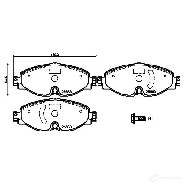 Тормозные колодки, комплект HELLA 30207 T2502 8db355023171 256 83 - Изображение 1